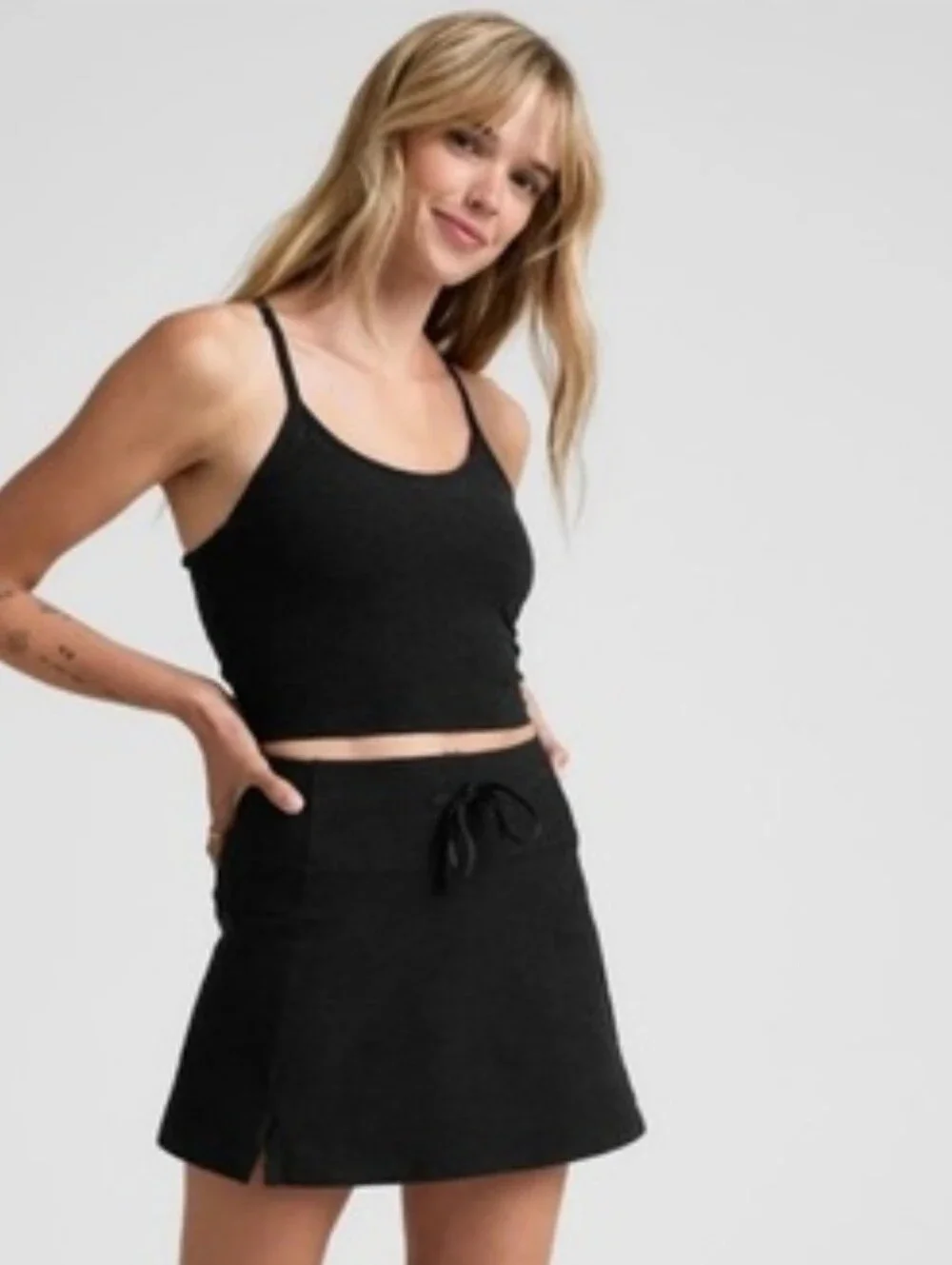 Classic Black Drawstring Skort - In Black - Women's Large - New With Tags